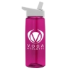 Garyline® Flair Tritan® Bottle with Flip-Straw Lid - 26 oz. - Transparent hot pink